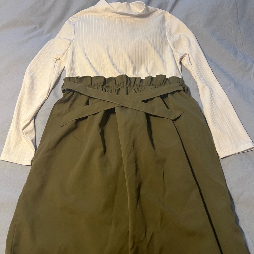 Olive Green kids dress